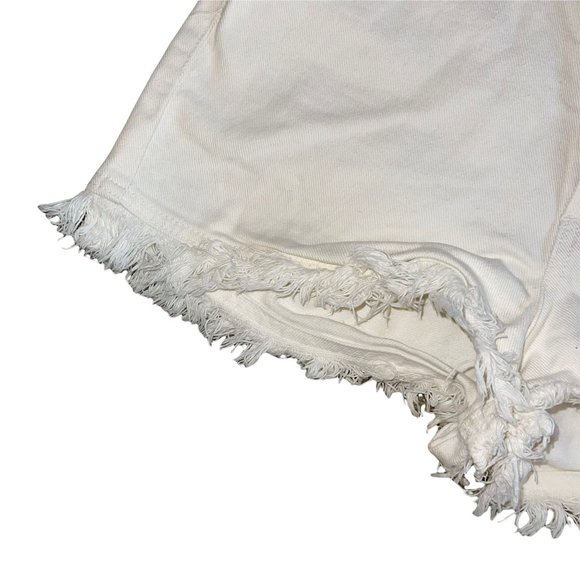 Guess Vintage 1990's White Raw Hem Distressed Frayed High Rise Mom Shorts 27 - Picture 4 of 9
